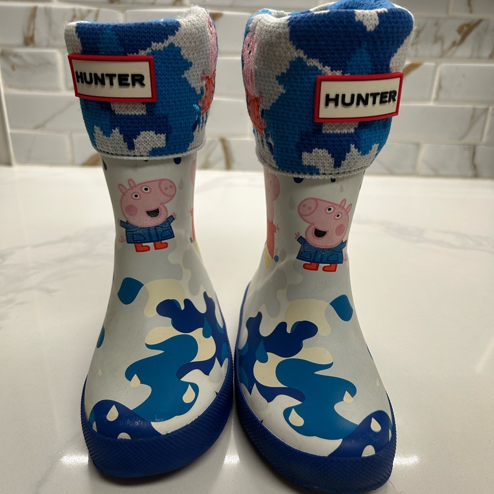 Hunter Kids' Blue Peppa Pig Boots UK8/US9
